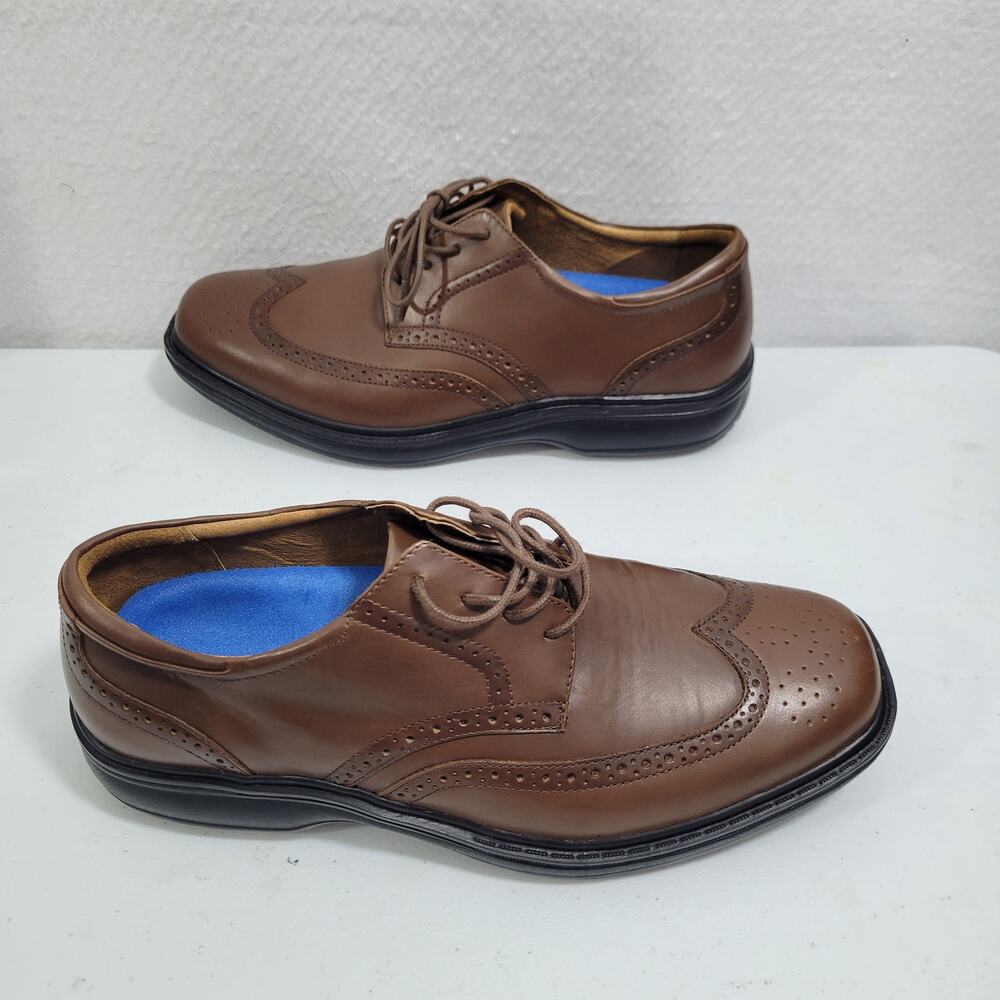 Dr Comfort Men's Brown Wing Tip Oxford Dress Shoes Size 9XW 21325-2736 - Picture 7 of 8